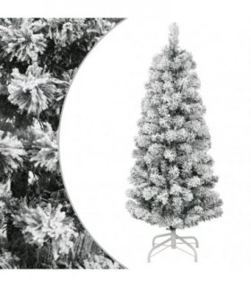 vidaXL Artificial Hinged Christmas Tree with Flocked Snow 120 cm — Model: basic