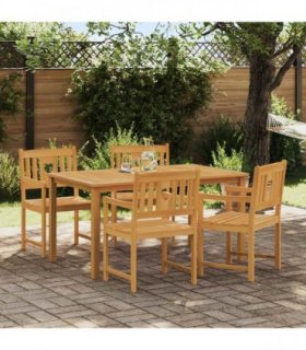 vidaXL Garden Chairs 4 pcs Natural Solid Acacia Wood — Model: Heart