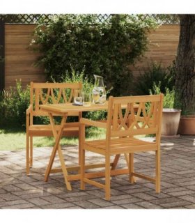 vidaXL Garden Chairs 2 pcs Natural Solid Acacia Wood — Model: Curved X- crossed backrest