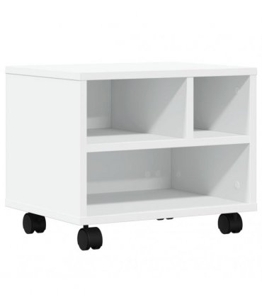 vidaXL Printer Stand with Wheels White 41x32x34,5 cm