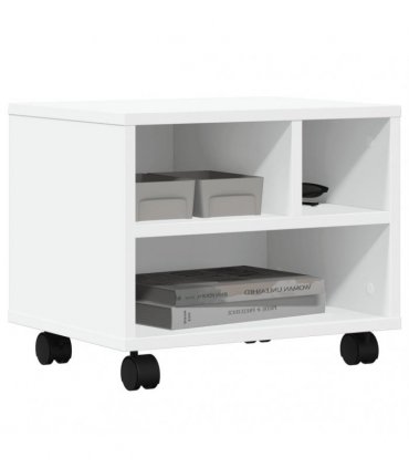 vidaXL Printer Stand with Wheels White 41x32x34,5 cm