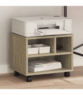 vidaXL Printer Stand with Wheels Sonoma Oak 41x32x34,5 cm