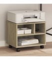vidaXL Printer Stand with Wheels Sonoma Oak 41x32x34,5 cm