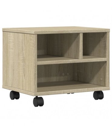 vidaXL Printer Stand with Wheels Sonoma Oak 41x32x34,5 cm