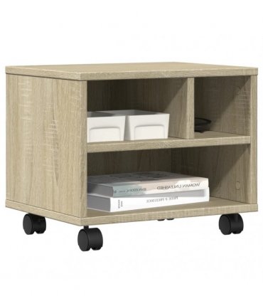 vidaXL Printer Stand with Wheels Sonoma Oak 41x32x34,5 cm