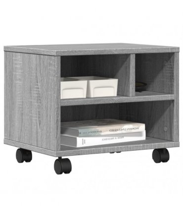 vidaXL Printer Stand with Wheels Grey Sonoma 41x32x34,5 cm