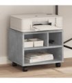 vidaXL Printer Stand with Wheels Concrete Grey 41x32x34,5 cm