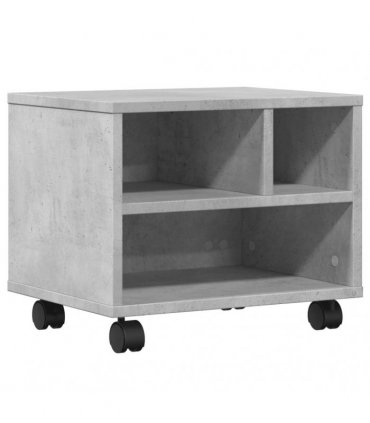 vidaXL Printer Stand with Wheels Concrete Grey 41x32x34,5 cm