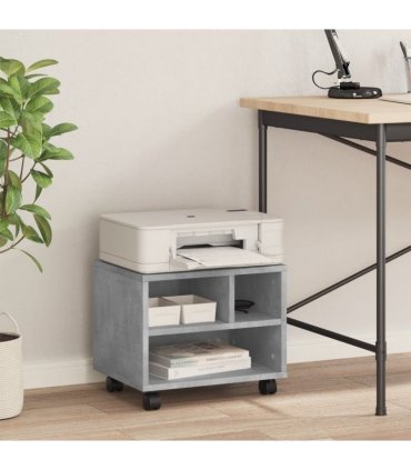 vidaXL Printer Stand with Wheels Concrete Grey 41x32x34,5 cm