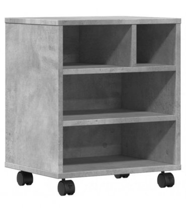 vidaXL Printer Stand with Wheels Concrete Grey 41x32x48 cm