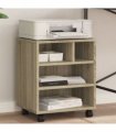 vidaXL Printer Stand with Wheels Sonoma Oak 41x32x48 cm