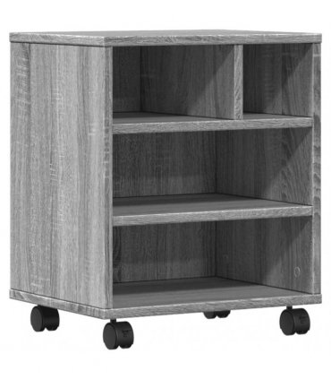 vidaXL Printer Stand with Wheels Grey Sonoma 41x32x48 cm