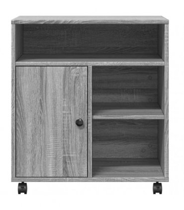vidaXL Printer Stand with Wheels Grey Sonoma 60x50x67 cm