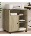 vidaXL Printer Stand with Wheels Sonoma Oak 60x50x67 cm