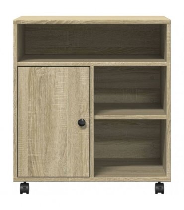 vidaXL Printer Stand with Wheels Sonoma Oak 60x50x67 cm