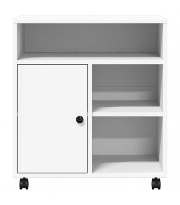 vidaXL Printer Stand with Wheels White 60x50x67 cm