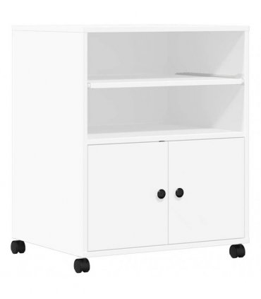 vidaXL Printer Stand with Wheels White 60x48x74 cm