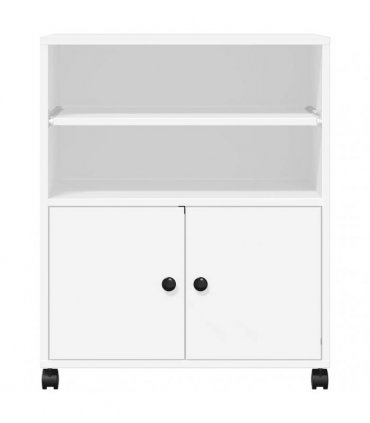 vidaXL Printer Stand with Wheels White 60x48x74 cm