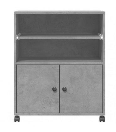 vidaXL Printer Stand with Wheels Concrete Grey 60x48x74 cm