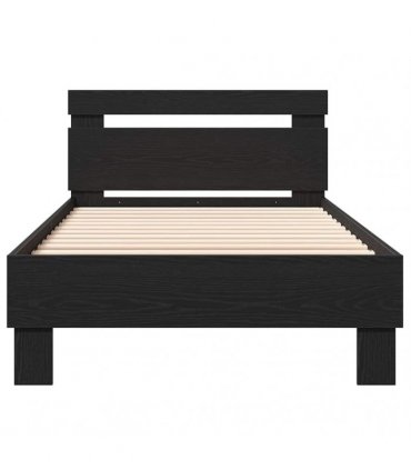 vidaXL Bed Frame Black Oak 193 x 95 x 88 cm Engineered Wood — Size: 90 x 190 cm