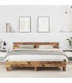 vidaXL Bed Frame Old Wood 203 x 185 x 70 cm Engineered Wood — Size: 180 x 200 cm