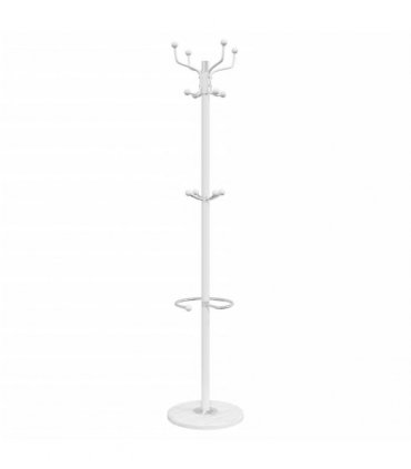 vidaXL Coat Stand with Umbrella Holder White 180 cm Powder-coated Iron