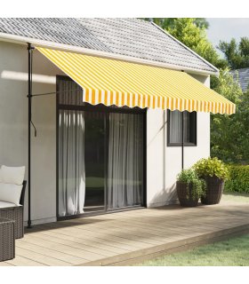 vidaXL Replacement Fabric for Awning Valance Yellow and White Stripe 3.5 m