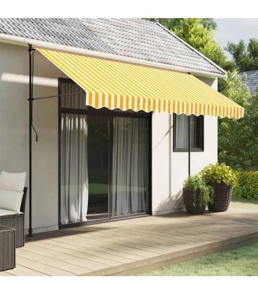 vidaXL Replacement Fabric for Awning Valance Yellow and White Stripe 3.5 m