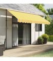 vidaXL Replacement Fabric for Awning Valance Yellow and White Stripe 3.5 m
