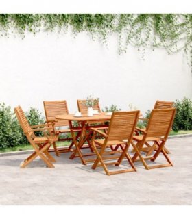 vidaXL Folding Garden Chairs 6 pcs 57x66x95 cm Solid Wood Acacia — Model: with armrest