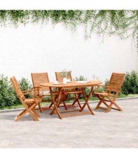 vidaXL Folding Garden Chairs 4 pcs 57x66x95 cm Solid Wood Acacia — Model: with armrest