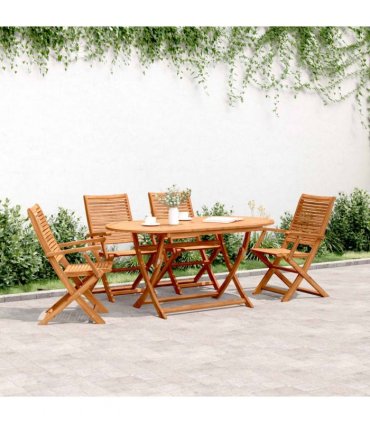 vidaXL Folding Garden Chairs 4 pcs 57x66x95 cm Solid Wood Acacia — Model: with armrest