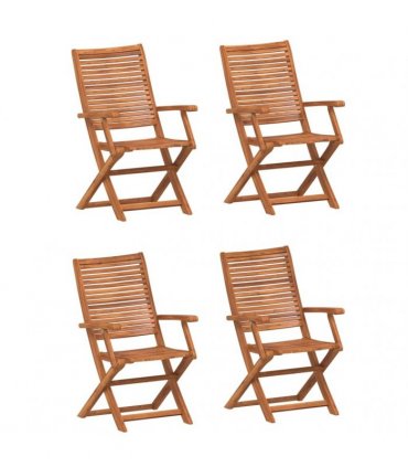 vidaXL Folding Garden Chairs 4 pcs 57x66x95 cm Solid Wood Acacia — Model: with armrest