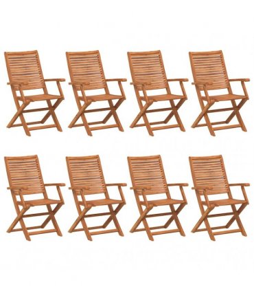 vidaXL Folding Garden Chairs 8 pcs 57x66x95 cm Solid Wood Acacia — Model: with armrest