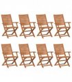 vidaXL Folding Garden Chairs 8 pcs 57x66x95 cm Solid Wood Acacia — Model: with armrest