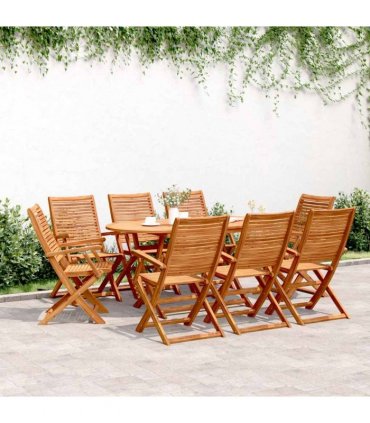 vidaXL Folding Garden Chairs 8 pcs 57x66x95 cm Solid Wood Acacia — Model: with armrest