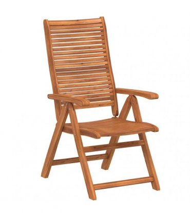vidaXL Reclining Folding Garden Chairs 2 pcs Solid Wood Acacia — Size: 56 x 72/93/99/105/109 x 107/96/90/83/75 cm