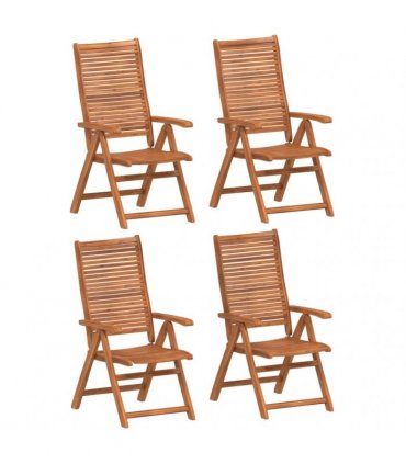 vidaXL Reclining Garden Chairs 4 pcs 56x72x107 cm Solid Wood Acacia