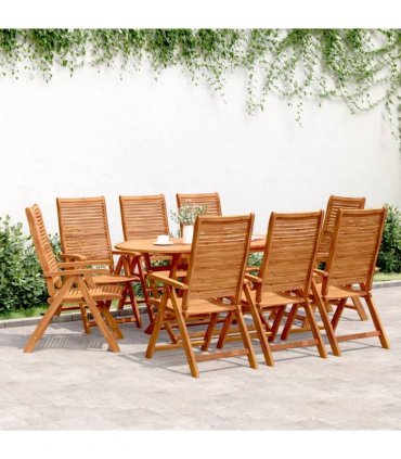 vidaXL Reclining Garden Chairs 8 pcs 56x72x107 cm Solid Wood Acacia