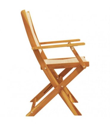 vidaXL Folding Garden Chairs 4 pcs Beige Solid Wood Acacia