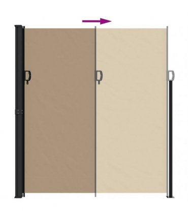 vidaXL Retractable Side Awning Taupe 220x500 cm — Size: 220 x 500 cm
