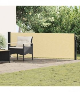 vidaXL Retractable Side Awning Sand 300 x 100 cm Polyester — Size: 100 x 300 cm