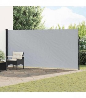 vidaXL Retractable Side Awning Grey 500 x 200 cm Polyester — Size: 200 x 500 cm