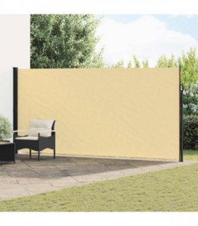 vidaXL Retractable Side Awning Sand 300 x 200 cm Polyester — Size: 200 x 300 cm