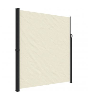 vidaXL Retractable Side Awning Cream 220x500 cm — Size: 220 x 500 cm