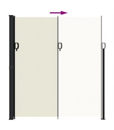 vidaXL Retractable Side Awning Cream 220x500 cm — Size: 220 x 500 cm