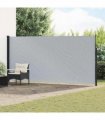 vidaXL Retractable Side Awning Grey 600 x 220 cm Polyester — Size: 220 x 600 cm