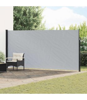 vidaXL Retractable Side Awning Grey 500 x 220 cm Polyester — Size: 220 x 500 cm