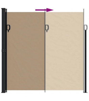 vidaXL Retractable Side Awning Taupe 200x300 cm — Size: 200 x 300 cm