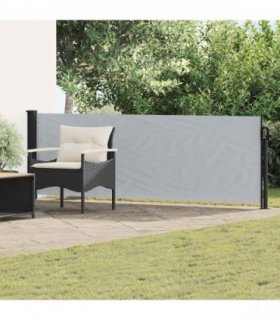 vidaXL Retractable Side Awning Grey 500 x 100 cm Polyester — Size: 100 x 500 cm